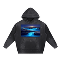 Vintage Washed Frayed Fleece Hoodie