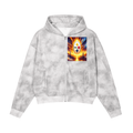 Dirty Washed Zip-Up Fleece Hoodie